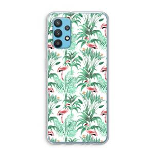 CaseCompany Flamingo bladeren: Samsung Galaxy A32 4G Transparant Hoesje