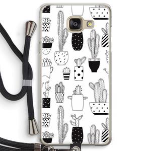 CaseCompany Cactusmotief: Samsung Galaxy A5 (2016) Transparant Hoesje met koord