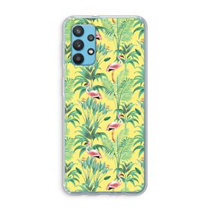 CaseCompany Flamingo party: Samsung Galaxy A32 4G Transparant Hoesje