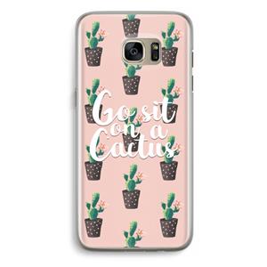 CaseCompany Cactus quote: Samsung Galaxy S7 Edge Transparant Hoesje