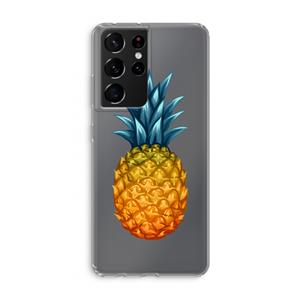 CaseCompany Grote ananas: Samsung Galaxy S21 Ultra Transparant Hoesje