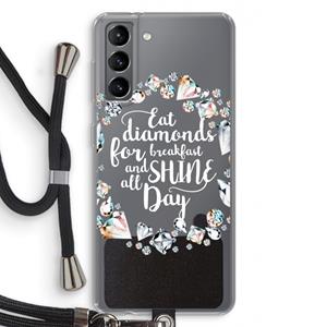 CaseCompany Diamonds: Samsung Galaxy S21 Transparant Hoesje met koord