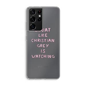 CaseCompany Christian Grey: Samsung Galaxy S21 Ultra Transparant Hoesje