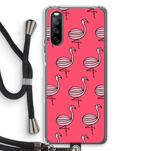 CaseCompany Flamingo: Sony Sony Xperia 10 III Transparant Hoesje met koord