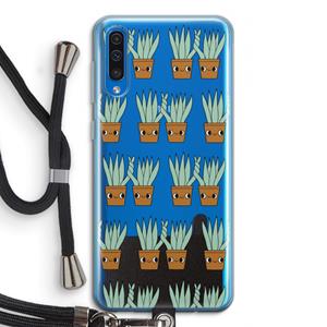 CaseCompany Sansevieria: Samsung Galaxy A50 Transparant Hoesje met koord