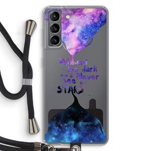 CaseCompany Stars quote: Samsung Galaxy S21 Transparant Hoesje met koord