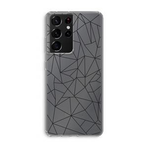 CaseCompany Geometrische lijnen zwart: Samsung Galaxy S21 Ultra Transparant Hoesje