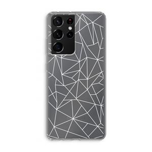 CaseCompany Geometrische lijnen wit: Samsung Galaxy S21 Ultra Transparant Hoesje