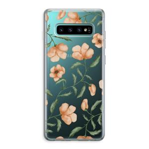 CaseCompany Peachy flowers: Samsung Galaxy S10 Plus Transparant Hoesje