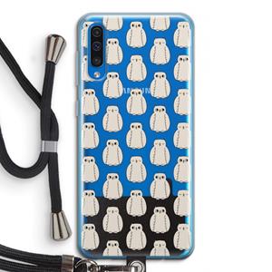 CaseCompany Uilen: Samsung Galaxy A50 Transparant Hoesje met koord