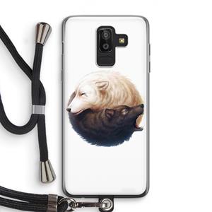 CaseCompany Yin Yang Wolves: Samsung Galaxy J8 (2018) Transparant Hoesje met koord