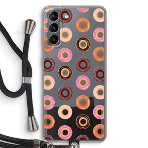 CaseCompany Donuts: Samsung Galaxy S21 Transparant Hoesje met koord