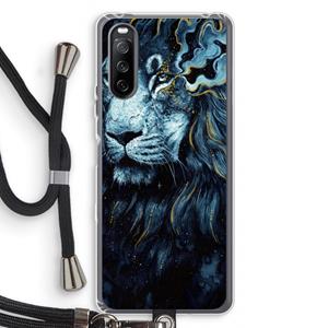 CaseCompany Darkness Lion: Sony Sony Xperia 10 III Transparant Hoesje met koord