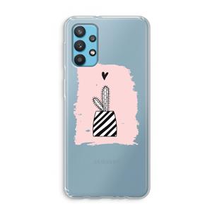 CaseCompany Zwart-wit cactus: Samsung Galaxy A32 4G Transparant Hoesje