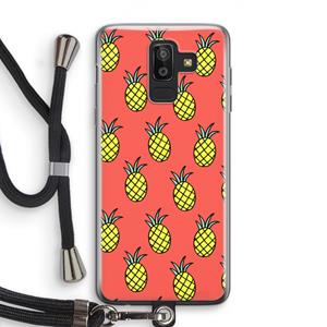 CaseCompany Ananas: Samsung Galaxy J8 (2018) Transparant Hoesje met koord
