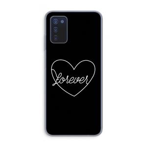 CaseCompany Forever heart black: Samsung Galaxy A03s Transparant Hoesje