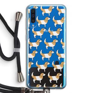 CaseCompany Doggy: Samsung Galaxy A50 Transparant Hoesje met koord