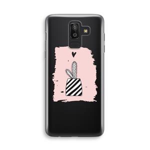 CaseCompany Zwart-wit cactus: Samsung Galaxy J8 (2018) Transparant Hoesje