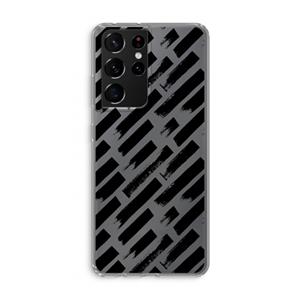 CaseCompany Zwarte vegen: Samsung Galaxy S21 Ultra Transparant Hoesje