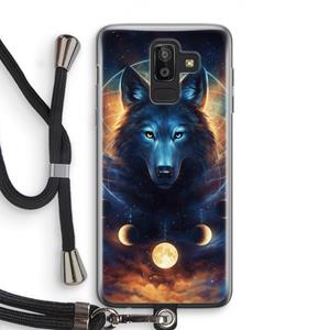 CaseCompany Wolf Dreamcatcher: Samsung Galaxy J8 (2018) Transparant Hoesje met koord