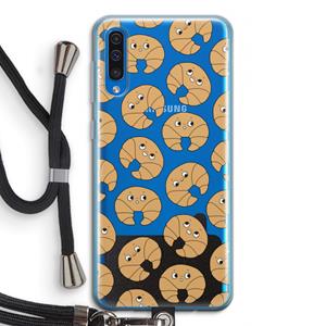 CaseCompany Croissant: Samsung Galaxy A50 Transparant Hoesje met koord