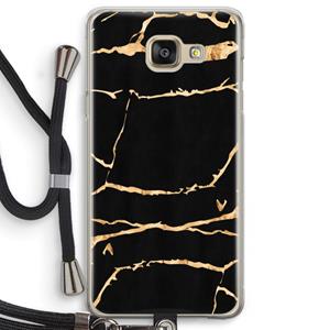 CaseCompany Gouden marmer: Samsung Galaxy A5 (2016) Transparant Hoesje met koord