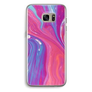 CaseCompany Paarse stroom: Samsung Galaxy S7 Edge Transparant Hoesje
