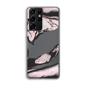 CaseCompany Roze stroom: Samsung Galaxy S21 Ultra Transparant Hoesje