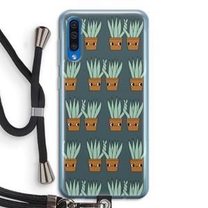 CaseCompany Sansevieria: Samsung Galaxy A50 Transparant Hoesje met koord