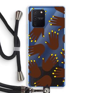 CaseCompany Hands dark: Samsung Galaxy Note 10 Lite Transparant Hoesje met koord