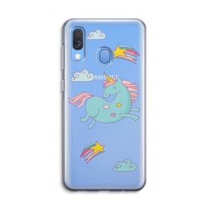 CaseCompany Vliegende eenhoorn: Samsung Galaxy A40 Transparant Hoesje