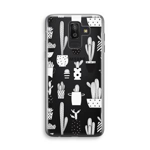 CaseCompany Cactusmotief: Samsung Galaxy J8 (2018) Transparant Hoesje