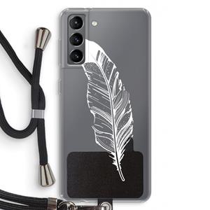 CaseCompany Pluim: Samsung Galaxy S21 Transparant Hoesje met koord