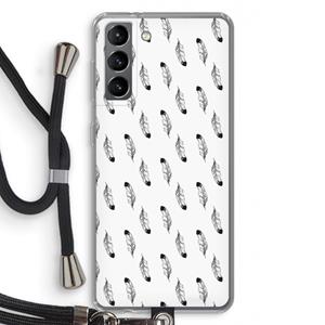 CaseCompany Pluimen: Samsung Galaxy S21 Transparant Hoesje met koord