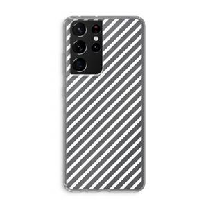 CaseCompany Strepen zwart-wit: Samsung Galaxy S21 Ultra Transparant Hoesje