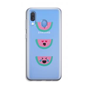 CaseCompany Smiley watermeloen: Samsung Galaxy A40 Transparant Hoesje
