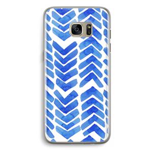 CaseCompany Blauwe pijlen: Samsung Galaxy S7 Edge Transparant Hoesje