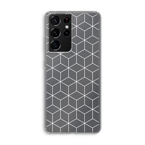 CaseCompany Zwart-witte kubussen: Samsung Galaxy S21 Ultra Transparant Hoesje
