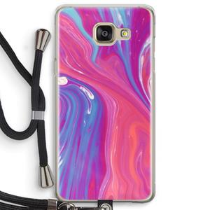 CaseCompany Paarse stroom: Samsung Galaxy A5 (2016) Transparant Hoesje met koord