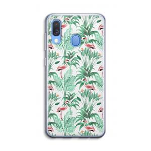 CaseCompany Flamingo bladeren: Samsung Galaxy A40 Transparant Hoesje