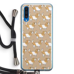 CaseCompany Doggy: Samsung Galaxy A50 Transparant Hoesje met koord