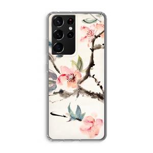 CaseCompany Japanse bloemen: Samsung Galaxy S21 Ultra Transparant Hoesje