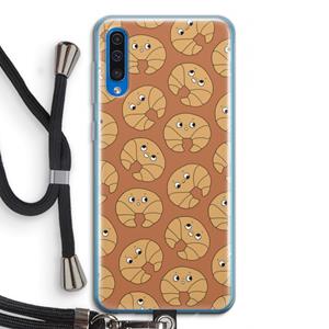 CaseCompany Croissant: Samsung Galaxy A50 Transparant Hoesje met koord