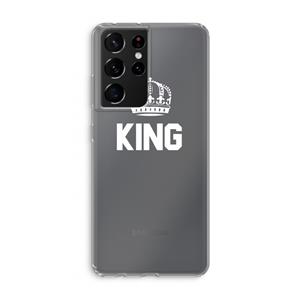 CaseCompany King zwart: Samsung Galaxy S21 Ultra Transparant Hoesje