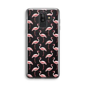 CaseCompany Flamingoprint groen: Samsung Galaxy J8 (2018) Transparant Hoesje