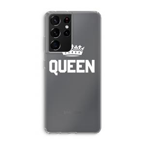 CaseCompany Queen zwart: Samsung Galaxy S21 Ultra Transparant Hoesje