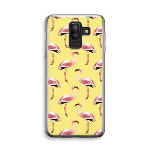 CaseCompany Flamingo's geel: Samsung Galaxy J8 (2018) Transparant Hoesje