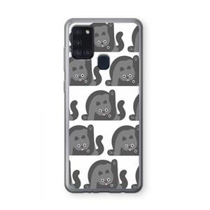 CaseCompany Cats: Samsung Galaxy A21s Transparant Hoesje