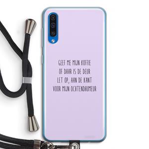 CaseCompany Ochtendhumeur: Samsung Galaxy A50 Transparant Hoesje met koord