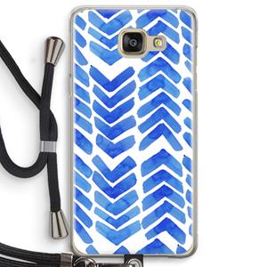 CaseCompany Blauwe pijlen: Samsung Galaxy A5 (2016) Transparant Hoesje met koord